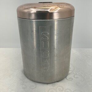 Vintage Aluminum & Copper Sugar Canister Lid made in Italy